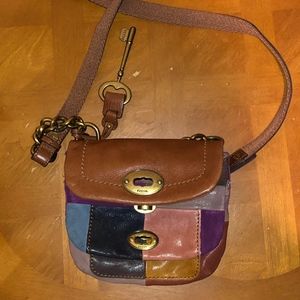 Multicolored Leather Fossil Bag